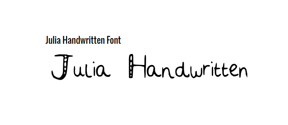 Free Julia Handwritten Bold Font