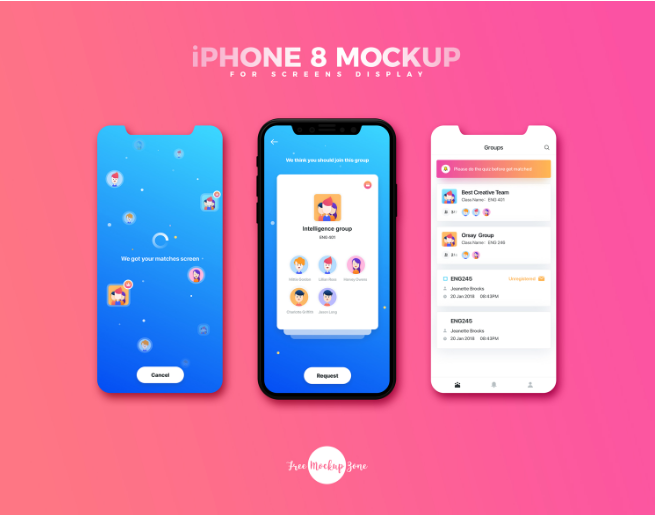 Free iPhone 8 Mockup For Screens Display