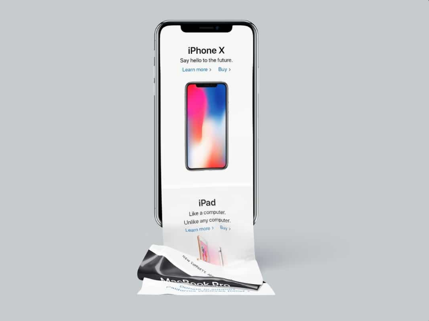 Free long scroll iPhone X mockup