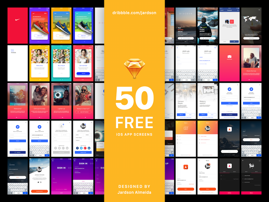50个免费的iOS界面模板