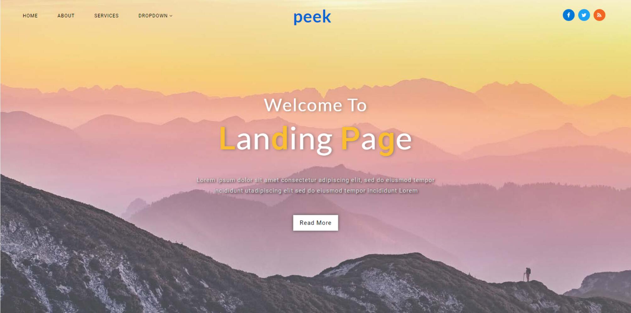 Peek- 着陆页Bootstrap响应Web模板