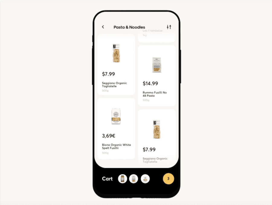 Groceries Shopping App Interaction