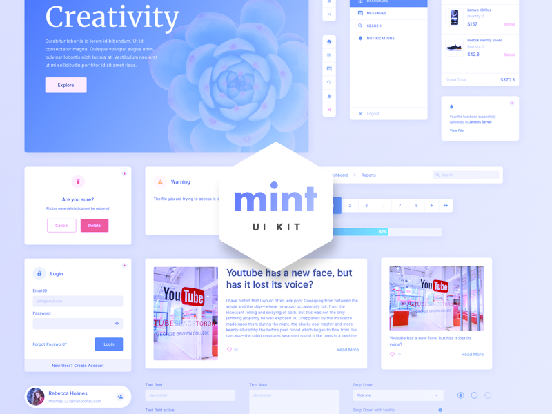 Mint - Free Sketch Web UI Kit