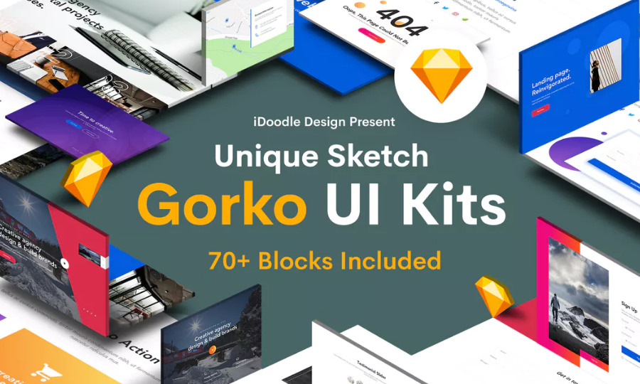 Gorko - Creative UI Kits Sketch Template