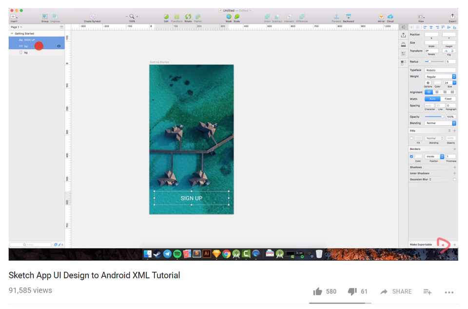 Sketch App UI Design to Android XML Tutorial